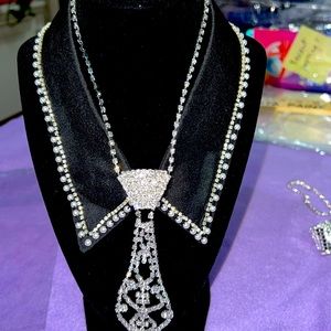 Set of Bling Collar and Blinged Tie
